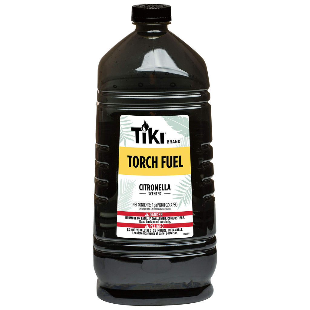 TIKI Citronella Torch Fuel - 1 Gallon (128 oz.), Easy Pour, Long-Lasting for Outdoor Torches & Table Torches, with Citronella & Lemongrass Oil, for Patio, Garden & Backyard Use
