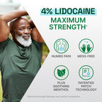 Biofreeze Ultraflex Maximum Strength 4% Lidocaine + 1% Menthol Patches, Non-Menthol, Flexible Pain Relief Patch for Lower Back, Neck, Knee, Shoulder, 4 Large Pain Patches (2 Pack)