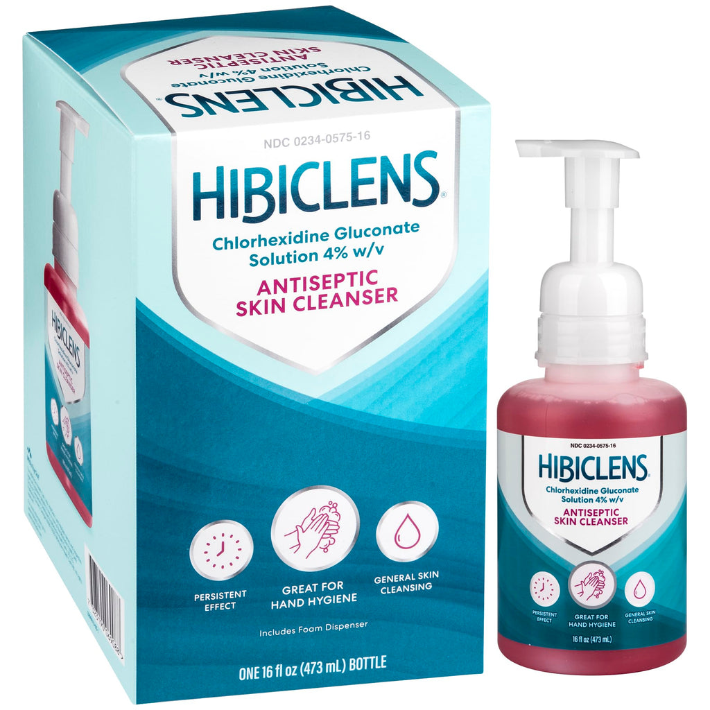 Hibiclens – Antimicrobial and Antiseptic Soap and Skin Cleanser – Foaming Pump Included – 16 oz – for Home and Hospital – 4% CHG