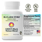 Dr Clark Green Black Walnut Blend - Freeze Dried Hull Dietary Supplement, Extra Strength Formula from All Natural Walnuts, Supports Healthy Intestinal Environment, 360mg, 50 Gelatin Capsules