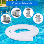 Homyplaza Replacement Pool Hoses for Above Ground Pools, 2 Pack, 1-1/4" Diameter x 59" Length, Includes 4 Metal Clamps, Compatible with Intex Pool Filter Pump 607, 637