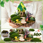 Amyhill DIY Fairy Garden Kit Make Your Own Wooden Mini House Craft Kit Miniature Fairy Garden Accessories Micro Mushrooms Plants Ornaments Craft for Outdoor Indoor Mini House Decor