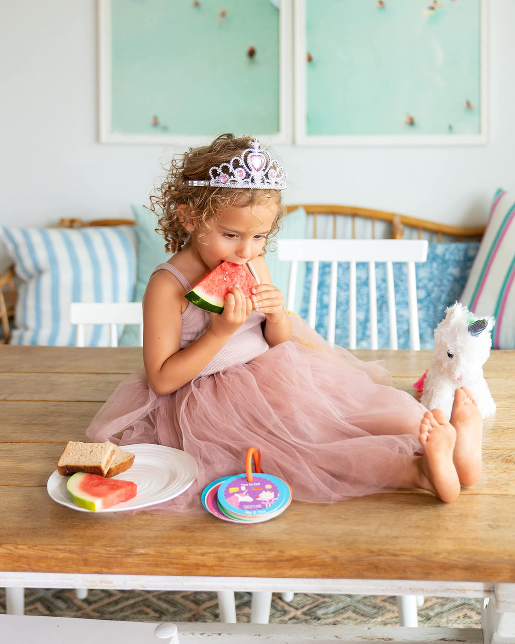 MOLLYBEE KIDS Preschool Action Cards Kitty Princess Dance and Play, 3,4 Year Old Girl Gifts