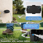 FLEMOON [2 Pack] IP55 Outdoor Electrical Box Waterproof with Detachable Awning Covers, 8.3 x 4.1 x 3.7 inch Weatherproof Extension Cord Cover, Easy Installation for Outdoor Plug, String Lights, Black