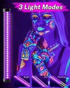 2 Pack Rechargeable Black Light Bar, 5000mAh Large Capacity Battery Powered