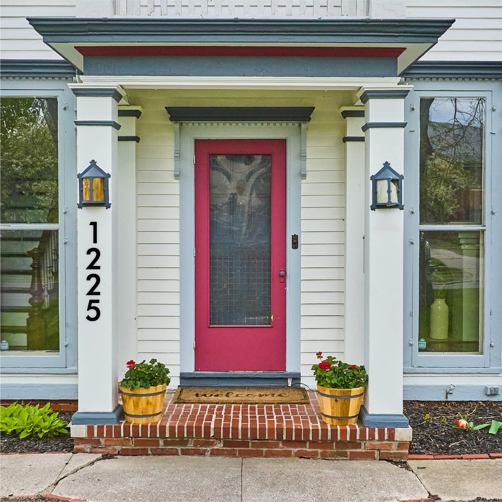 12 Inch 4 PCS Custom Metal House Numbers Letters, Black House Address Numbers for Outside, Modern Metal Address Number Letters for Homes, Apartments, Farms, Office
