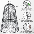 XMxoTxo 6 Packs 11.4" D x 17.7" H Garden Cloches for Plants,Upgraded Triple Combination,Rustproof Chicken Wire Cloches Flip-Top Design,Plant Protectors from Animals,Ideal for Outdoor Plant Protection