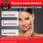 TOUGH-N-TONE Advanced Beauty Care – Vegan Biotin with SesZen-Bio®, KeraGLO® Keratin, Fo-Ti & Hyaluronic Acid – Hair, Skin & Nail Support Supplement – Non-GMO & Gluten-Free