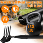 Garden Hoe, 62 Inch Weed Tool, Long Soil Tiller Cultivator, Heavy Duty Metal Stirrup Hoe Garden Tool Weeder Scraper Rake for Flower Beds, Patio, Garden Cultivating Loosening Soil Weeding Digging
