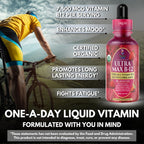 USDA Organic Ultra Max B12 | Superdose 7500mcg Vitamin B12 Liquid Drops | B12 as Methylcobalamin| Max 98% Absorption Rate | Promotes Energy| Vegan, Non-GMO, Strawberry flavor -4oz