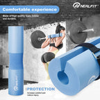 NEALFIT Barbell Pad Squat Pad for Squats���Squat Bar Pad���Great for Weightlifting,Lunges and Hip Thrusts���Foam Sponge Pad���Fit Standard and Olympic Bars Perfectly (Light Blue)