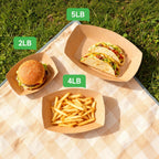 Sowinvent Disposable Kraft Paper Food Trays 4lb 200 Count, Oil Leak Proof Paper Food Boats & Hot Dog Trays, Disposable Serving Boats for Gameday, BBQ, Party, Burgers, Tacos, Fries