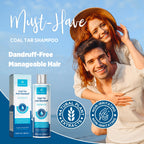 RoyceDerm Coal Tar Dandruff Shampoo: Extra Strength 2% Coal Tar Extract Medicated Gel for Rapid Scalp Hair Relief targets dandruff, psoriasis, and seborrheic dermatitis - Hydrating & Natural Fragrance