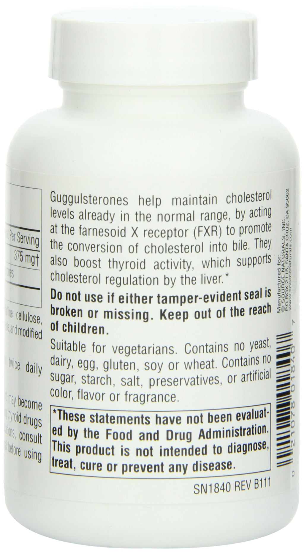 Source Naturals Guggulsterones, Supports the Heart and Arteries* 37.5 mg - 120 Tablets