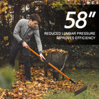 VNIMTI Garden Rake for Gardening, Heavy Duty Garden Rake for Lawns, 14 Tines Bow Rake with Fiberglass Handle, 58 Inches