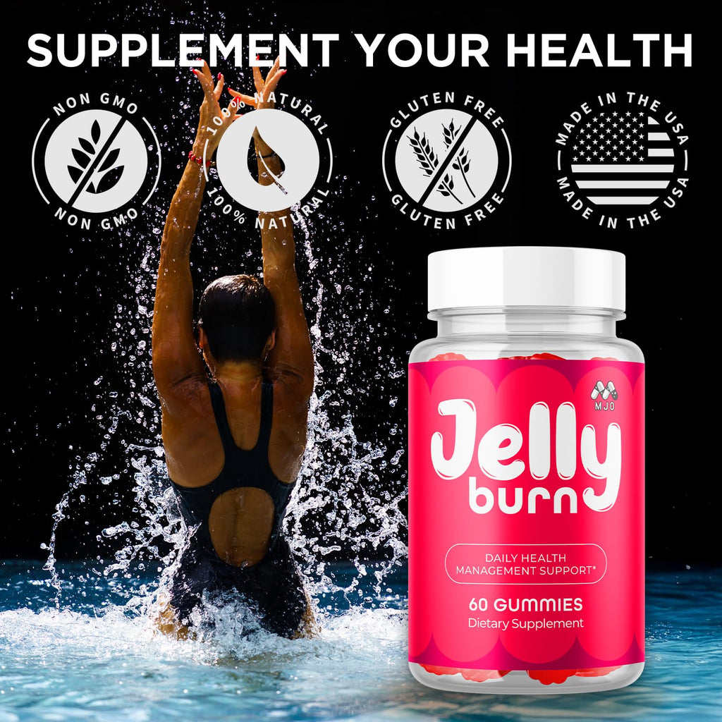 (2 Pack) Jelly Burn Gummies, Official JellyBurn Gummys with Natural Ingredient, Advanced Health & Wellness Vitamin Supplement Formula, Max Strength Active Lifestyle Multivitamin Support (120 Gummies)