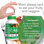 Botanic Choice Since 1910 - Mega Fruits & Veggies Blend - 42 Fruits and Vegetables - 2 Caps Daily - 60 Count Supplement