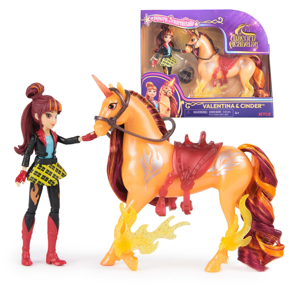Unicorn Academy, Valentina & Cinder Power of Friendship Set, Translucent Saddle & 2 Power Accessories, Dolls & Unicorn Toys for Girls Ages 4 and up
