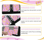 Trading Card Binder 9 Pocket,Card Binder 900 Pockets,Card Book Holder Cards with 50 Removable Sleeves,3-Ring Zip Design MTG/TCG/Sport Collectible Trading Card Albums Gifts for Boys and Girls (Pink)