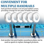 TonGass (6-Pack) Stainless Steel Pool Ladder Escutcheon Plates Fits 1.9" Inner Diameter Tubing Compatible with Inground Above Ground Pool Handrail Ladders Covers Rings