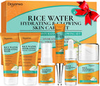 Skin Care Set,Women Teen Glass Skincare 6pcs w/Korean Rice Extract,Hydrate Glow Repair Anti-Aging Facial Routine Kit Gift for Women Mom Wife Teenage Girl Trendy Stuff Christmas Gifts Stocking Stuffers