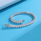 Gemsme 4.0MM Tennis Bracelets for Women - 18K White Gold Plated 4mm Round Cut Cubic Zirconia Classic Tennis Bracelet for Women/Men 7 inch