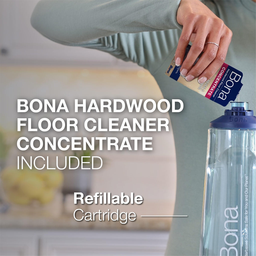 Bona Hardwood Floor Premium Spray Mop - Includes Wood Floor Cleaning Concentrate and Machine Washable Microfiber Cleaning Pad - Dual Zone Cleaning Design for Faster Cleanup