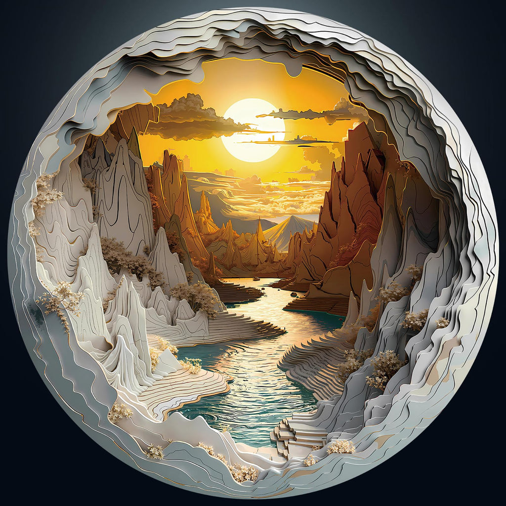 Masseruon Puzzles for Adults 1000 Pieces-Sunset Canyon Round Hard Puzzle