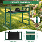 Garden Kneeler and Seat for Seniors – Heavy Duty Anti-Tip Gardening Stool with Widened Thick Soft Kneeling Pad, Foldable Garden Bench with Sturdy Handles, Gardening Gifts for Women Men Mom (Green)