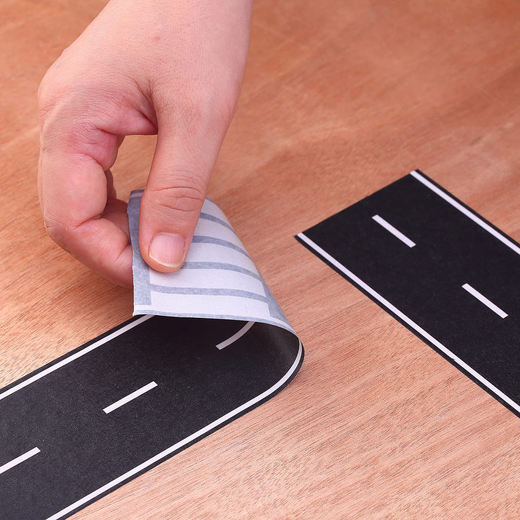 Black Track Tape,Toy Car Tape Track for Kids,Race Cars Decorations for Kids Birthday Party (2 Rolls, 2.4" x 33')