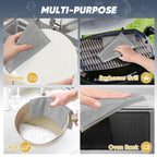 Orighty Multipurpose Wire Dishwashing Rag, 48 Pcs Upgraded Double-Layer Non-Scratch Wire Dish Cloths, Reusable Steel Scrubber Dishcloth Rags for Kitchen, Cookware, 7"x8", Grey