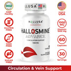 Hallusa Natural Hallosmine Advance Diosmin 1000mg + Bonus Leg Cream | Circulation & Vein Support | Swelling & Heavy Legs, Lymphatic Drainage, Blood Flow, Vascular Health & Visible Veins, 60 Capsules