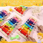 Lukmaa 6 Pcs Xylophone for Kids Wooden Xylophone with Mallets Musical Instrument Wood Baby Percussion Kit Christmas Birthday Gifts for Boys Girls Educational Preschool Instruments Toddler Toys