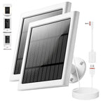 Solar Panel for Ring Camera, 2 Pack 4W Solar Charger with 10FT Cable, USB-C to Barrel Plug Adapter, Compatible with Ring Stick Up Cam Battery/Pro, Spotlight Cam Battery/Plus/Pro, Reolink Argus Pro