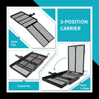 New Mobility Carrier Ramp Hitch Mounted 46.2 x 26.8 x 38.7 500 lbs for Wheelchair Electric Scooter Medical Disability with Rack Ramp Capacity Steel w/3" Rail Fit 2" Hitch Receiver SUV Truck Van Car