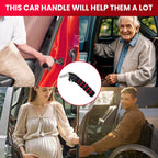 KOUNATSURI 2Pack Car Door Handle for Elderly Car Handle Assist Support Multifunction Handle for Elderly and Handicapped (Red)