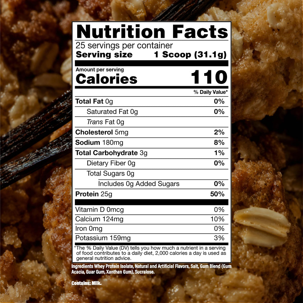 RAW Whey Isolate Protein Powder, Vanilla Oatmeal Cookie (CBUM Itholate Protein) - 100% Grass-Fed Sports Nutrition for Muscle Growth & Recovery - Low-Fat, Low Carb, Naturally Flavored - 25 Servings