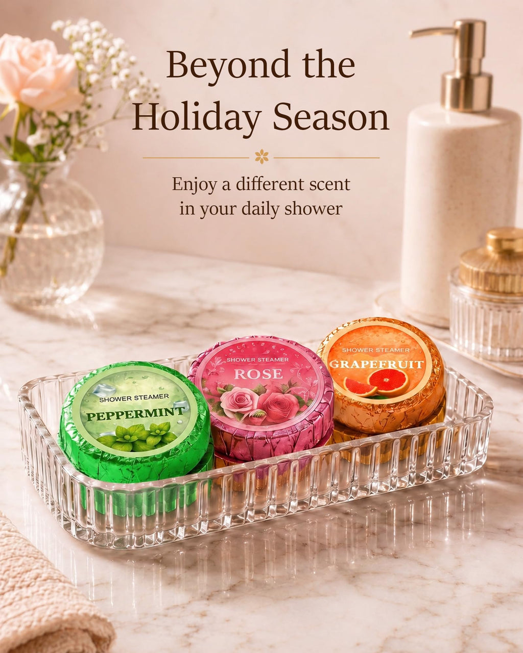 Shower Steamers Advent Calendar 2026 for Relaxation, 24 Spa Gifts for Women