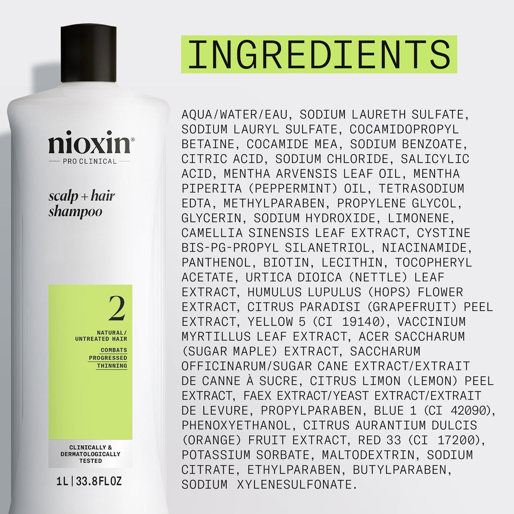 Nioxin System 2 | Scalp Care | Shampoo | Hair Thickening | For Natural Hair