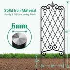 Amagabeli Garden Trellis for Climbing Plants 47” x 16” Rustproof Black Iron Plant Trellis Potted Vines Vegetables Flowers Patio Metal Wire Lattices Grid Panels for Ivy Cucumbers Clematis 2 Pack GT03