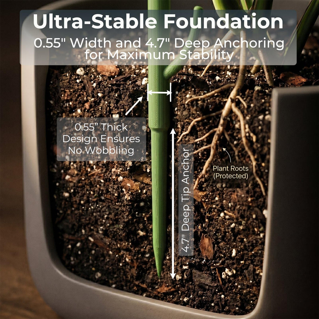 Heavy-Duty Monstera Plant Support Stakes - 10-Piece Stackable Sticks