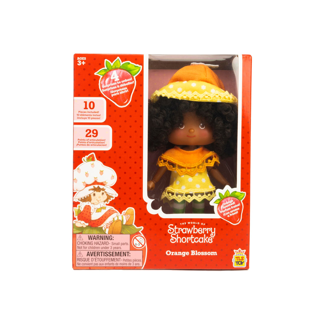 Strawberry Shortcake 5.5-inch Orange Blossom Poseable Sweet Scented Fashion Doll with 4 Surprise Reveal Accessories