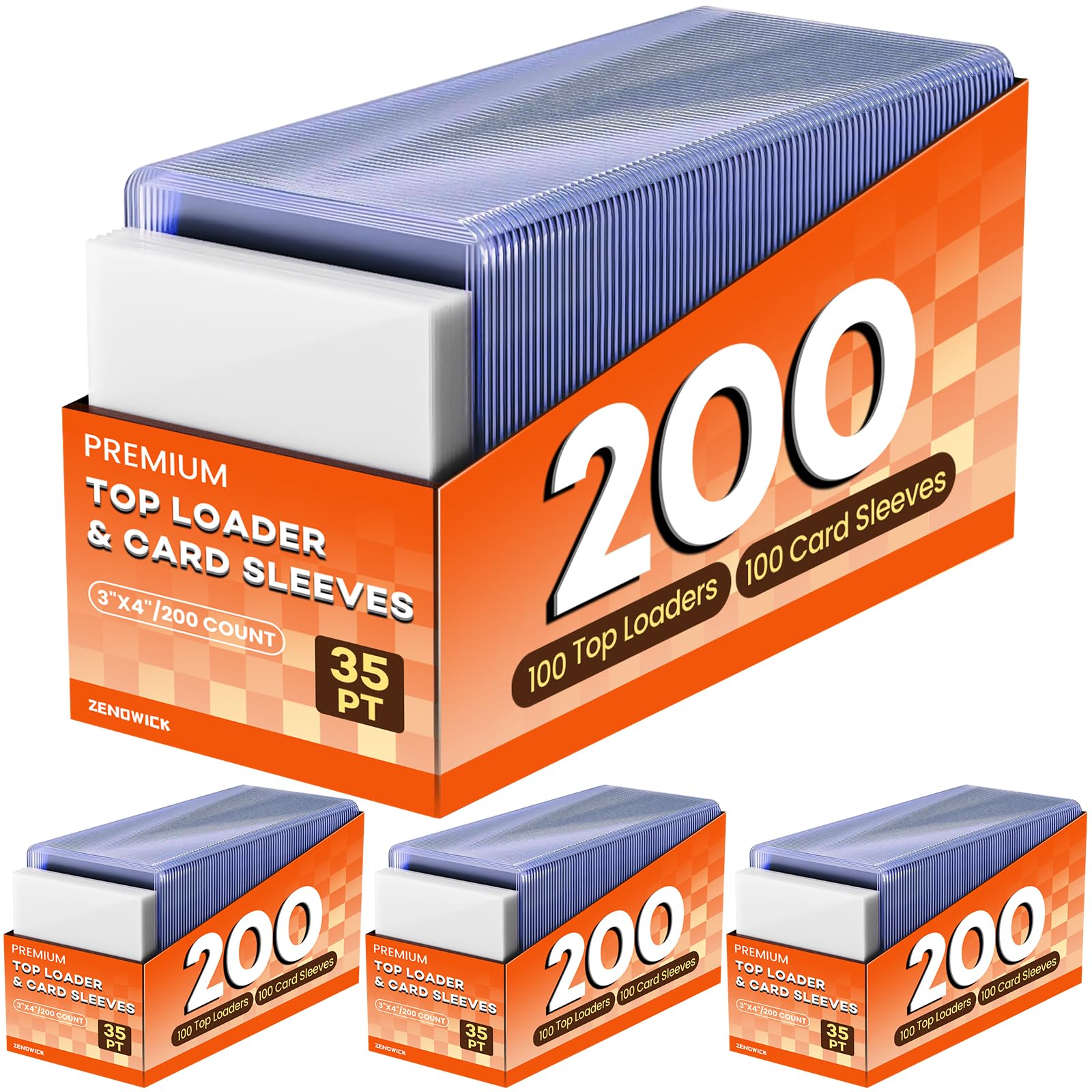 800 Card Sleeves Top Loaders for Cards, 3" x 4" Hard Plastic Toploaders, Baseball Card Protectors, Trading Card Holder for Football Sports Cards (400 Toploaders + 400 Penny Sleeves)