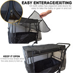 YEEDOIDO Mosquito Net for Wagon Universal, Bug Net Cover for Collapsible Beach Folding Utility Kids Grocery Push Pull Stroller Wagon Cart Accessories Attachment Foldable Sun Shade for Camping
