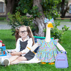 JcHrmers Back to School Goose Outfit Crayon and Pencil Goose Clothes Fits 23" Cement Plastic Geese Statue for School Classroom Outdoor Garden Yard Patio Statue Art Decor