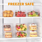 Zezzxu Disposable Square Slice Cake Containers with Hinged Lids, 200 Pack