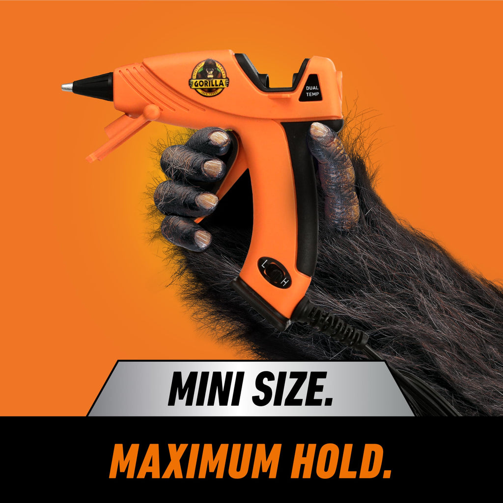 Gorilla Mini Hot Glue Gun Kit, Dual Temp, Includes 30 Sticks
