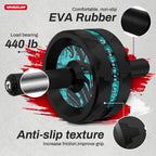 VINSGUIR Ab Roller Wheel, Abs & Core Workout Equipment for Home Gym with Knee Pad Accessories, Abdominal Wheel for Full-body Strength Training (Lake Blue and Blak)