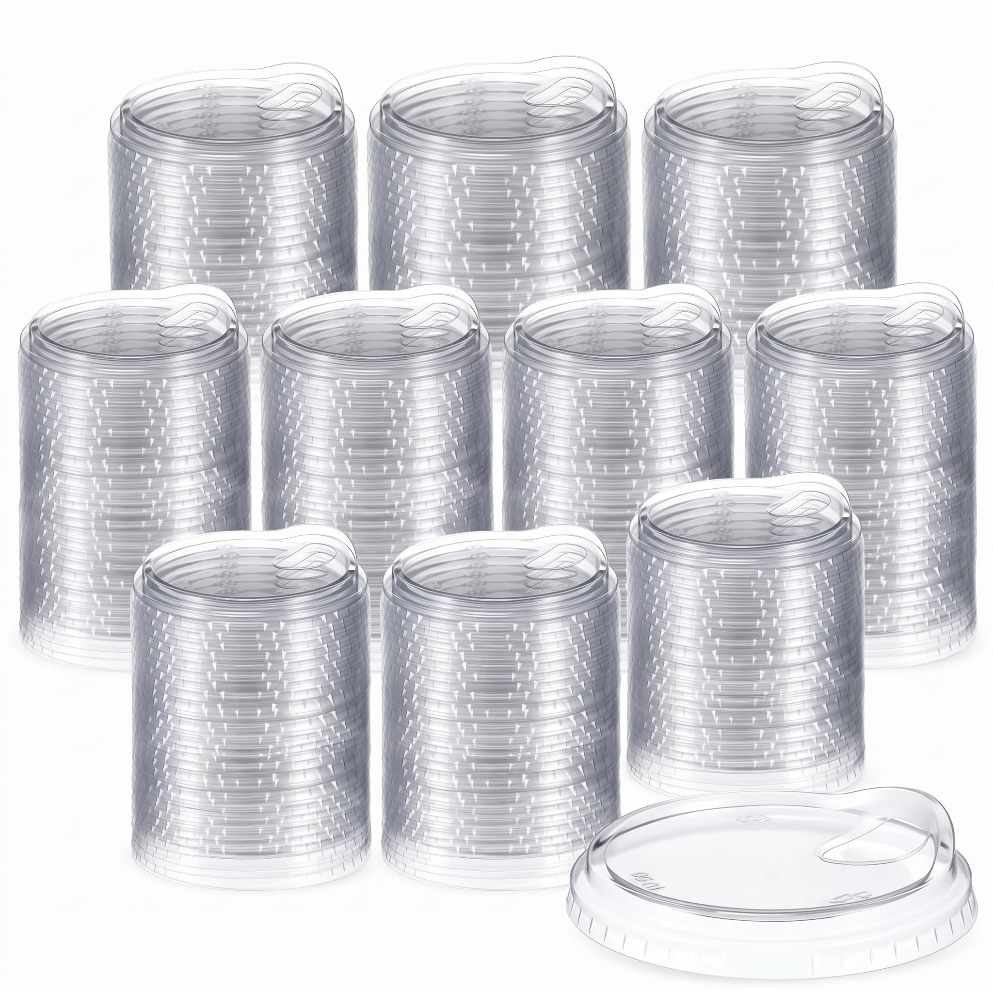 Acellegic 1000 Pcs Strawless Sip Lids Clear for 12-24oz,Transparent,98mm