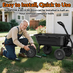 RONPOW 4.80/4.00-8 Flat Free Wheelbarrow Tire and Wheel, 16" Black 2-Pack
